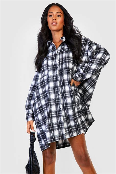 oversized checked shirt dress.